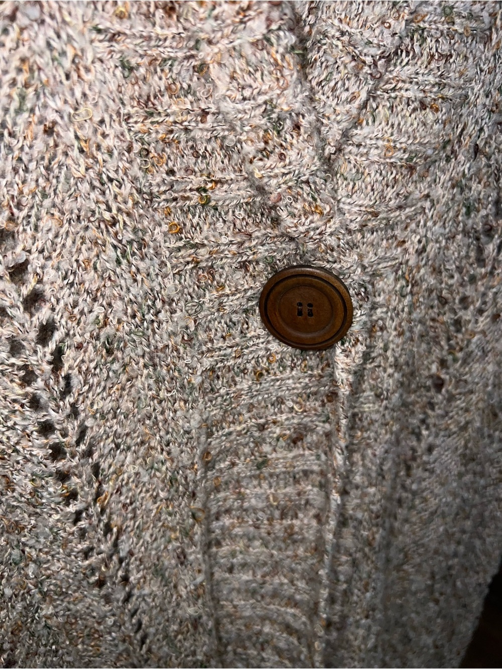 Coldwater Creek Neutral Beige Open-Knit Sleeveless Cardigan - Picture 4 of 5